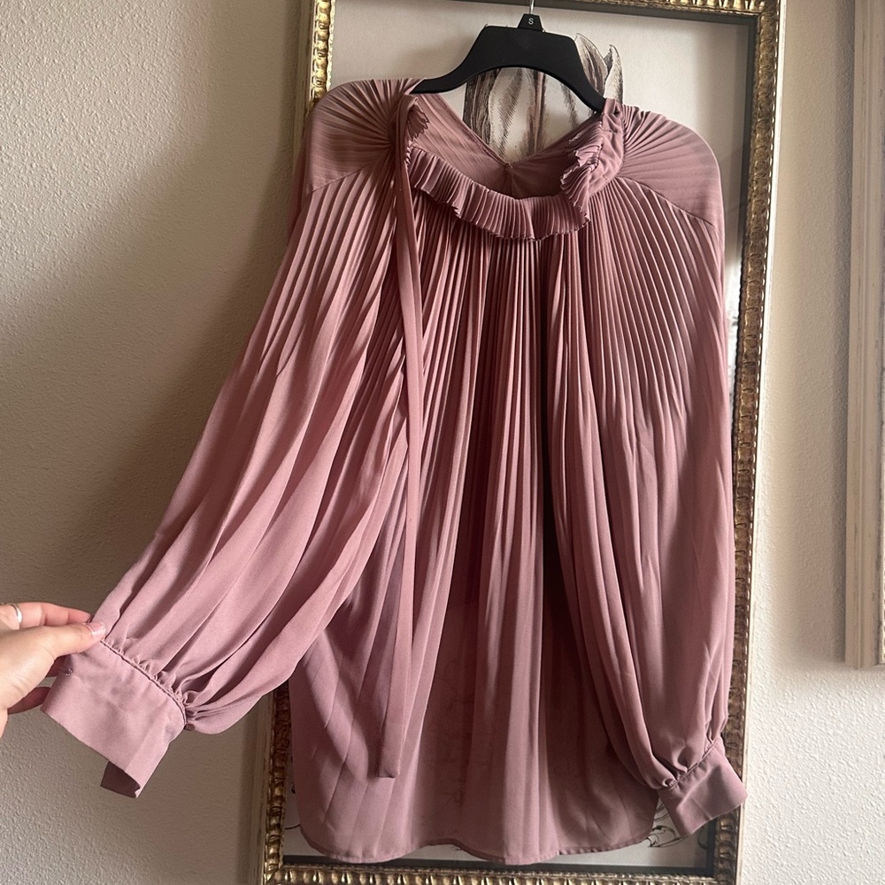 Elegant Rose Pink Flowy Blouse